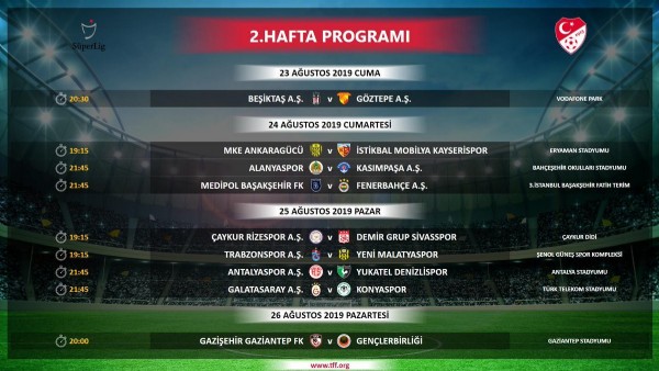 Süper Lig'de 3 haftanın programı belli oldu